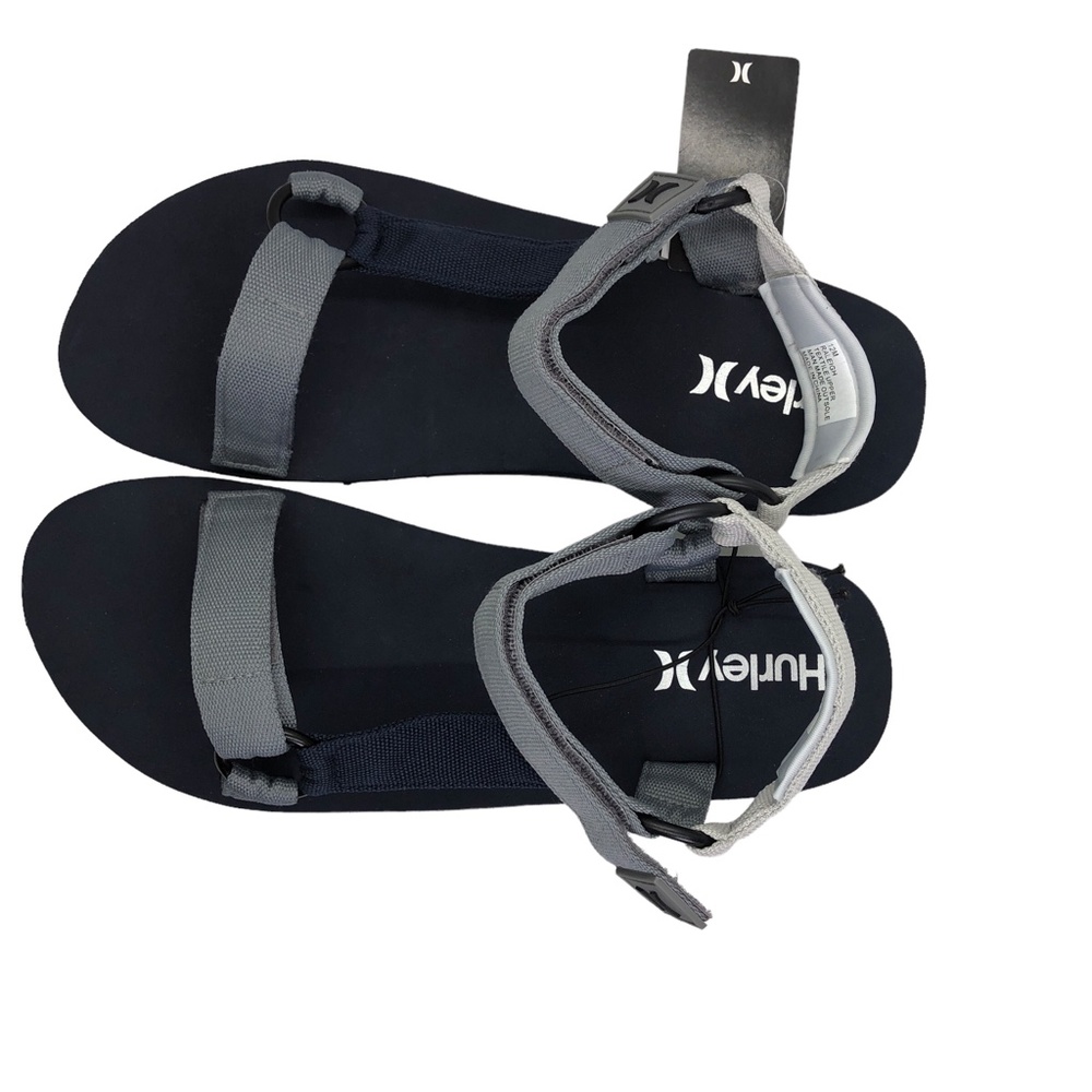 HURLEY Raleigh Navy & Grey Adjustable Strap Sandals Men's Size 12 - Picture 9 of 12